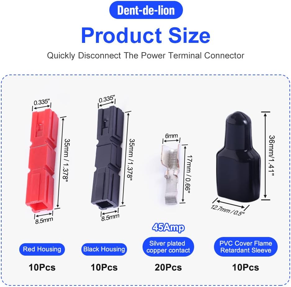 Conectores batería modulares 30PCS 45A