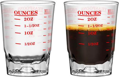 2 Vases Medidores Vino Espresso 2.0oz Rojo