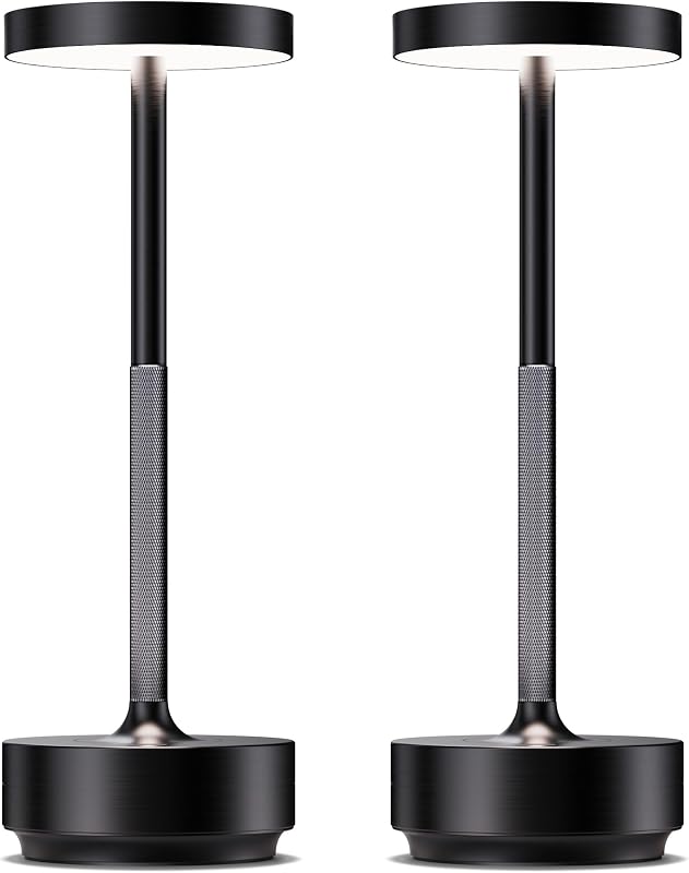 2 Lámparas Mesa Inalámbricas LED Recargables 5000mAh IP54