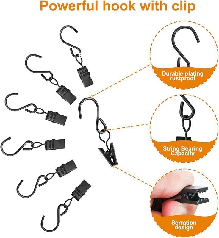 40 Clips Cortina Ganchos S Acero Inox para Luces RV