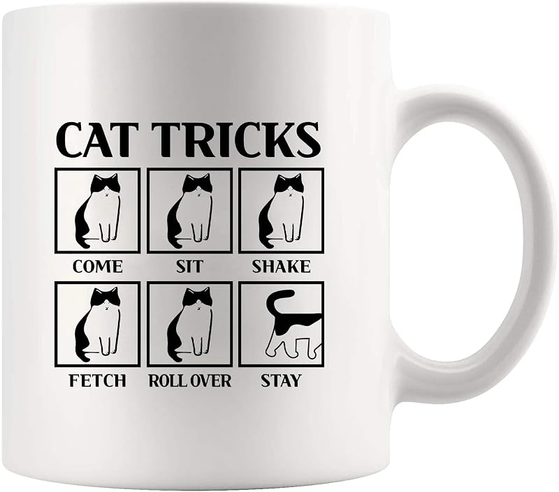 Taza cerámica 11oz blanco regalo para amantes de gatos