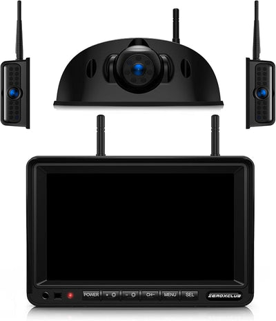 Sistema cámara respaldo inalámbrico 3 cámaras 7" DVR