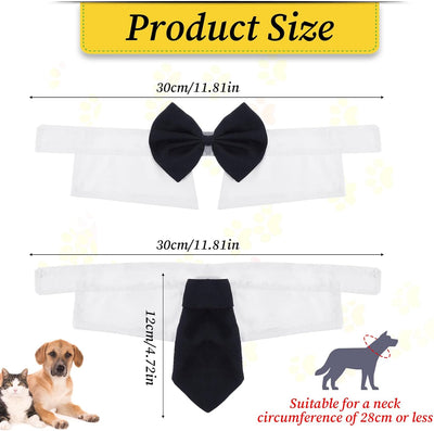 Corbatín negro para gato con cuello ajustable