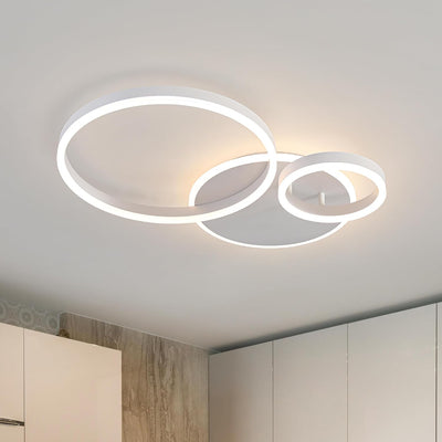 Lámpara araña LED 3 anillos acrílico 25.59pulg regulable