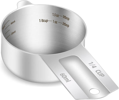 Taza medidora 1/4 taza acero inox con cuchara