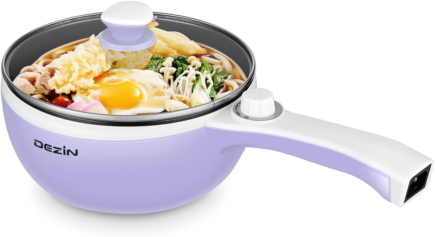 Olla eléctrica 1.5L antiadherente para fideos, huevo, sopa