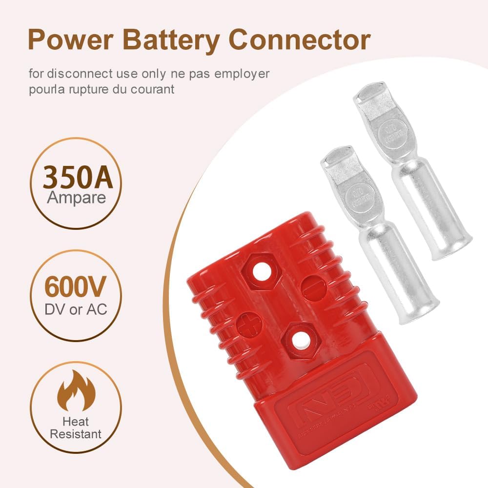 Conector batería 350A 600V 4PC Rojo