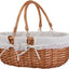Cesta picnic mimbre asas forro extraible blanco