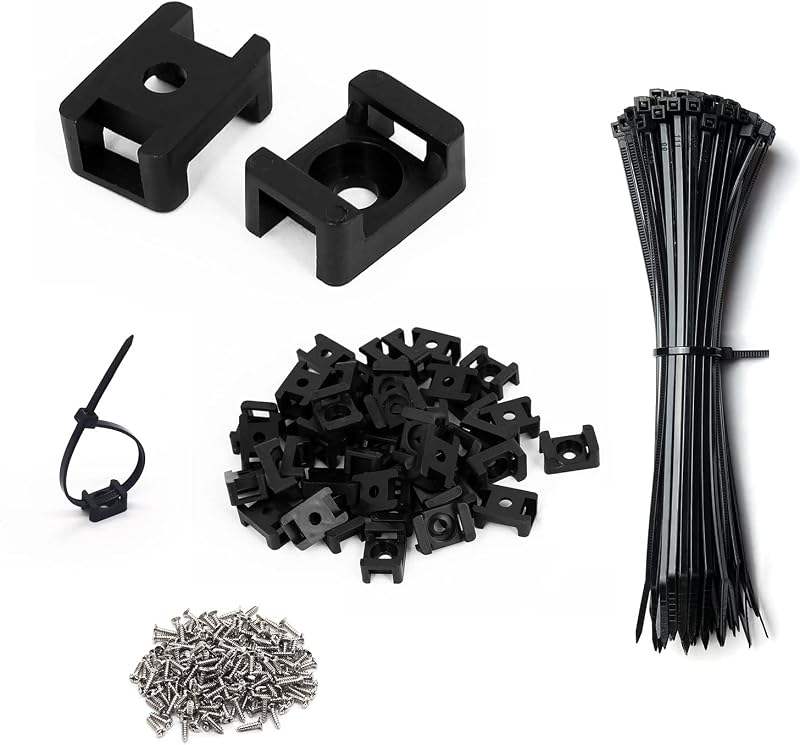 Kit 60 Pzas Soportes Cables con Bridas 8pulg Negro