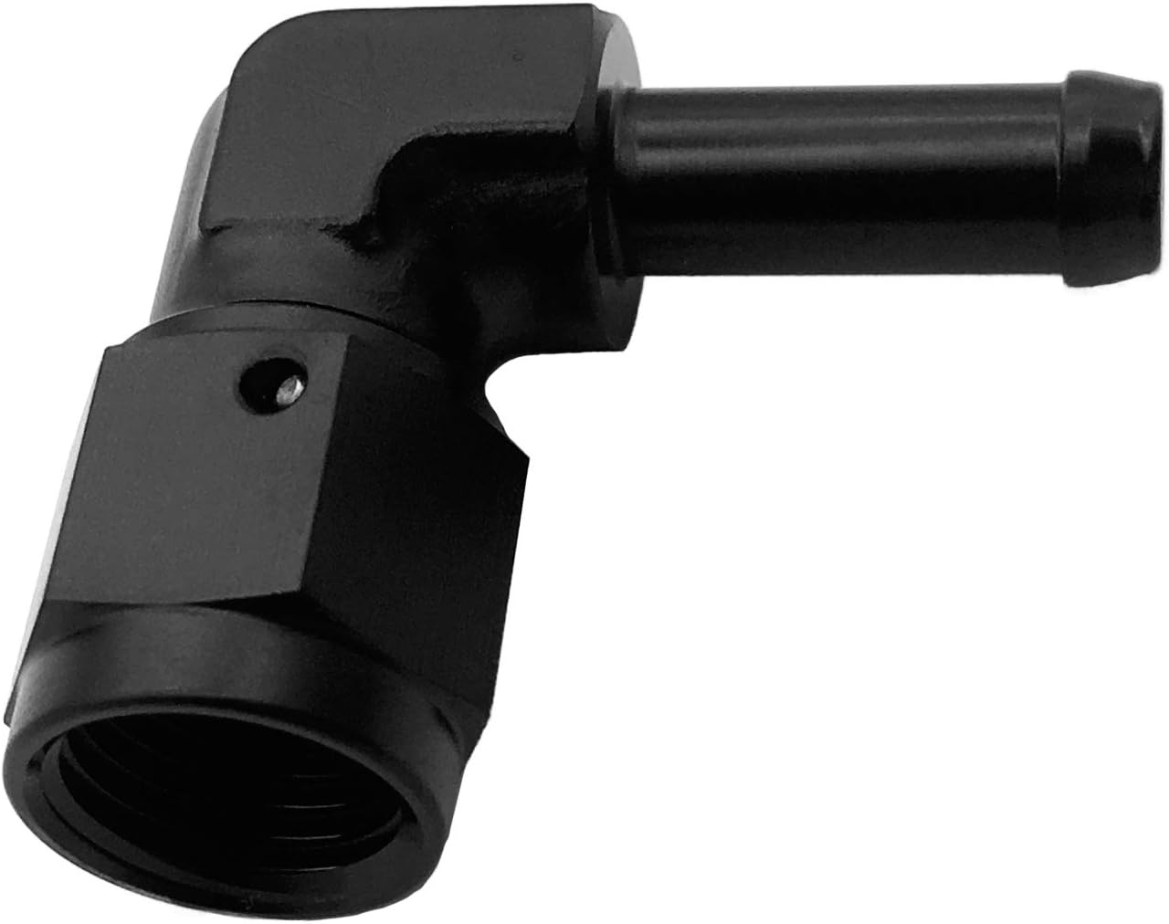Adaptador AN6 a 3/8 pulg aluminio negro 90 grados