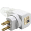 Luz nocturna enchufable giratoria 360° con interruptor blanco