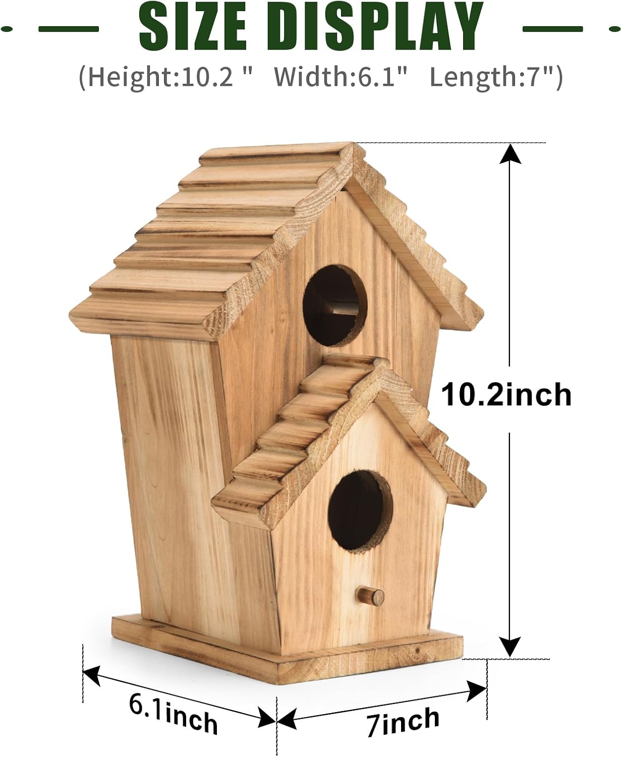 Casas para pájaros de madera 2 agujeros jardín