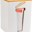 Dispensador bolsas basura bambú con tapa encimera cocina