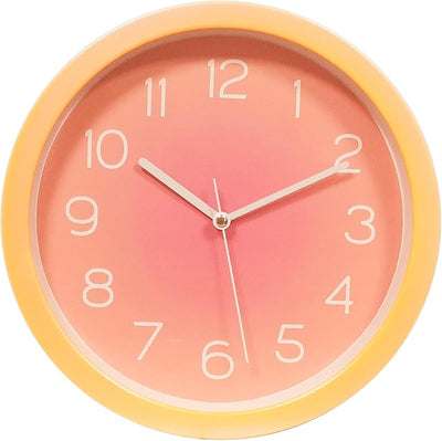 Reloj pared silencioso 10pulg diseño minimalista redondo naranja