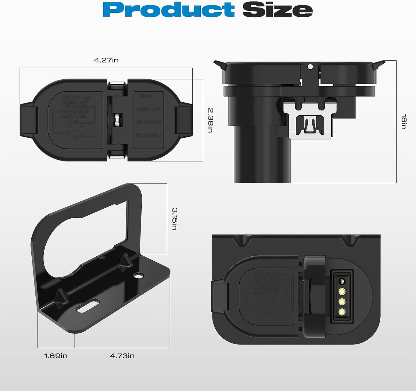 Conector remolque 7 pines enchufe redondo adaptador