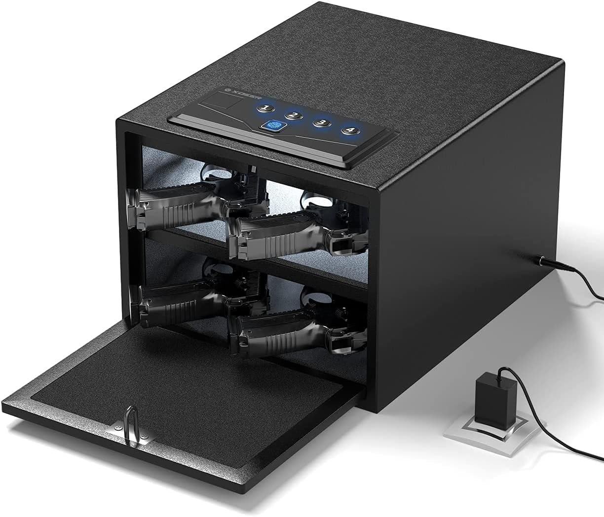 Caja fuerte biométrica para armas con huella y teclado