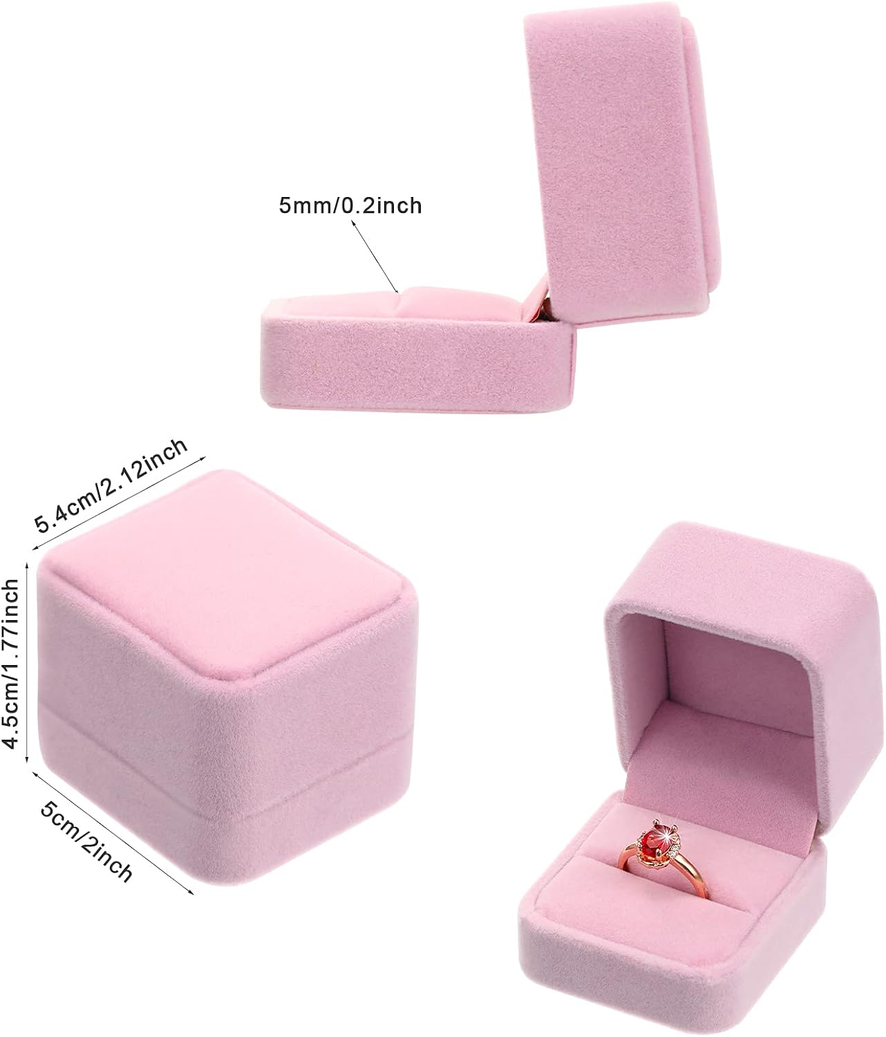 12 Cajas Terripara Anillos Joyas Regalo Mujer Rosa