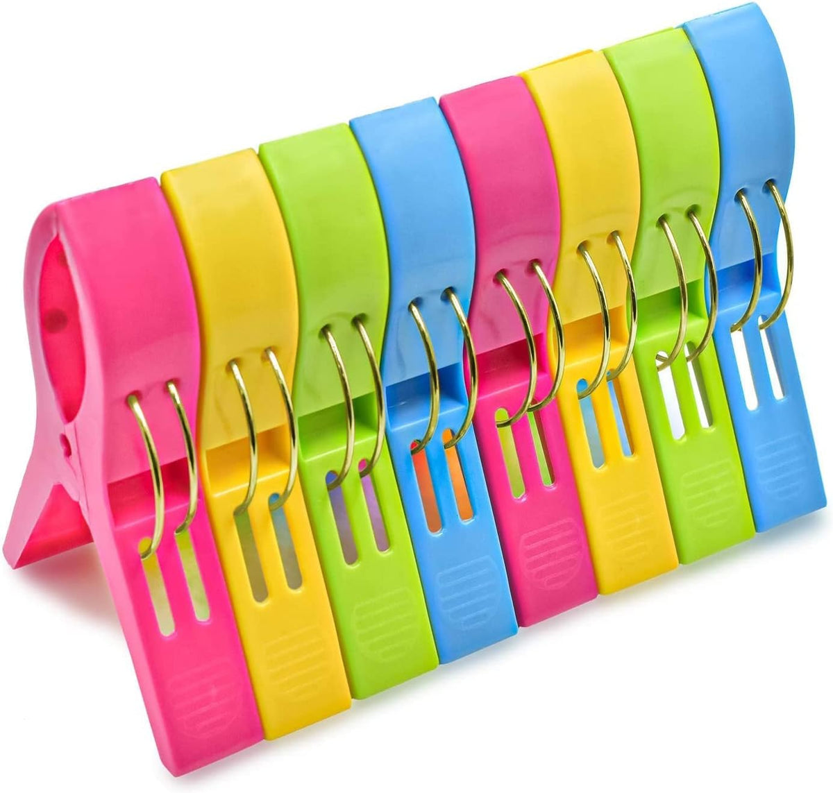 Clips para toallas silla plástico 8 pzas colores surtidos