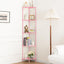 Estante esquinero 5 niveles 65pulg rosa dormitorio oficina