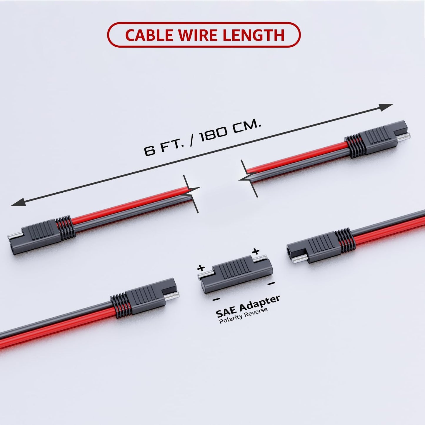 Cable extensión SAE 6ft 14AWG para automóvil panel solar