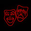 Máscara teatro decoración sala cine comedia tragedia