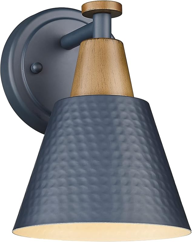 Aplique pared 1 luz metal martillado para espejo dormitorio