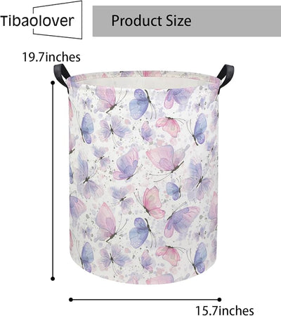 Cesta lavandería bebé con mariposas y juguetes animales