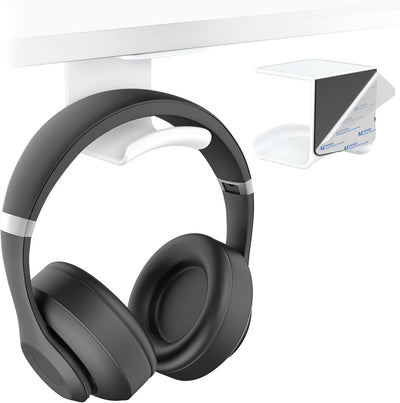 Gancho auriculares adhesivo para escritorio blanco