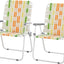 2 Pzas Sillas Césped Malla Plegables Metal Estables Acero