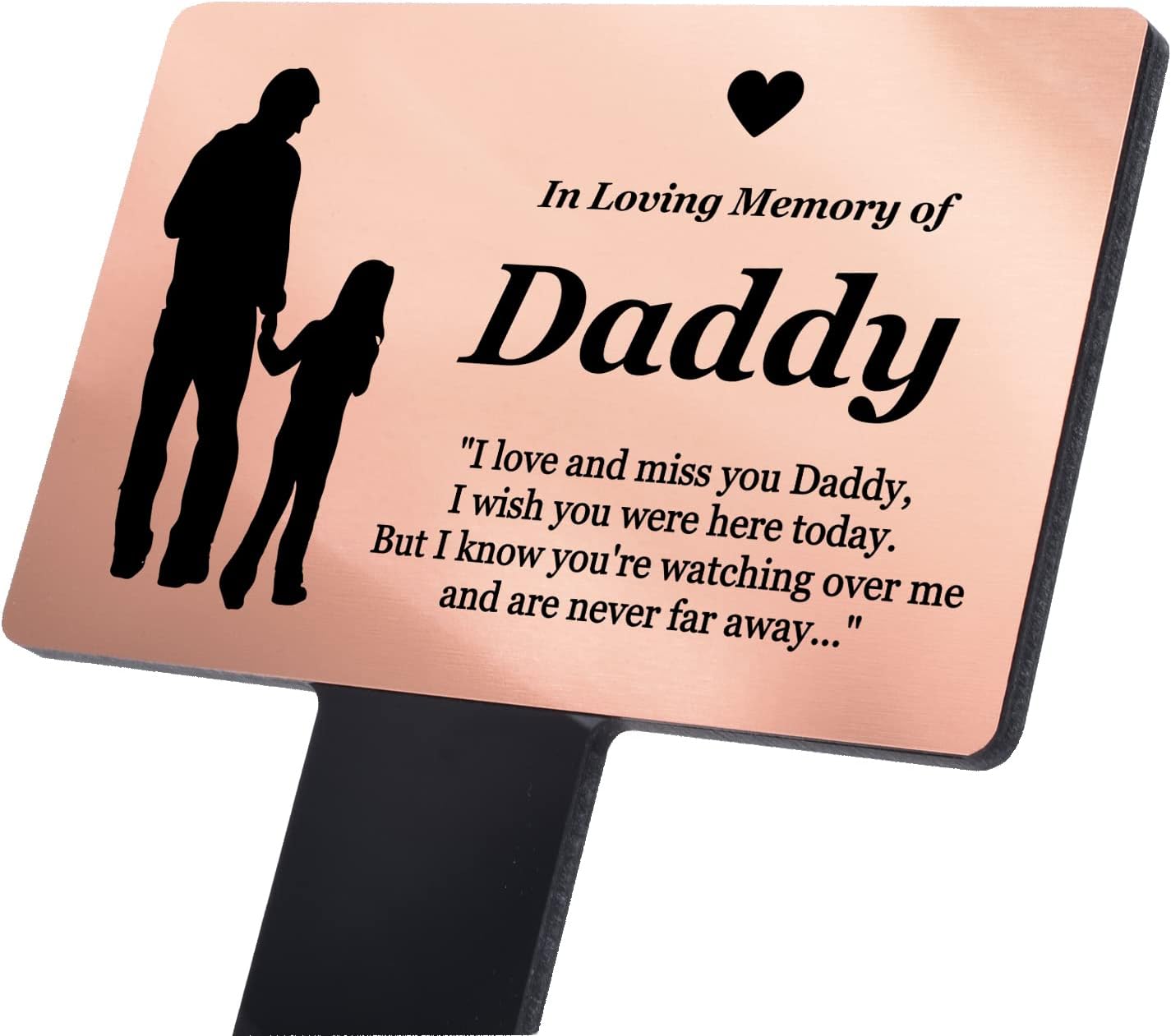 Estaca conmemorativa papá e hija placa cobre