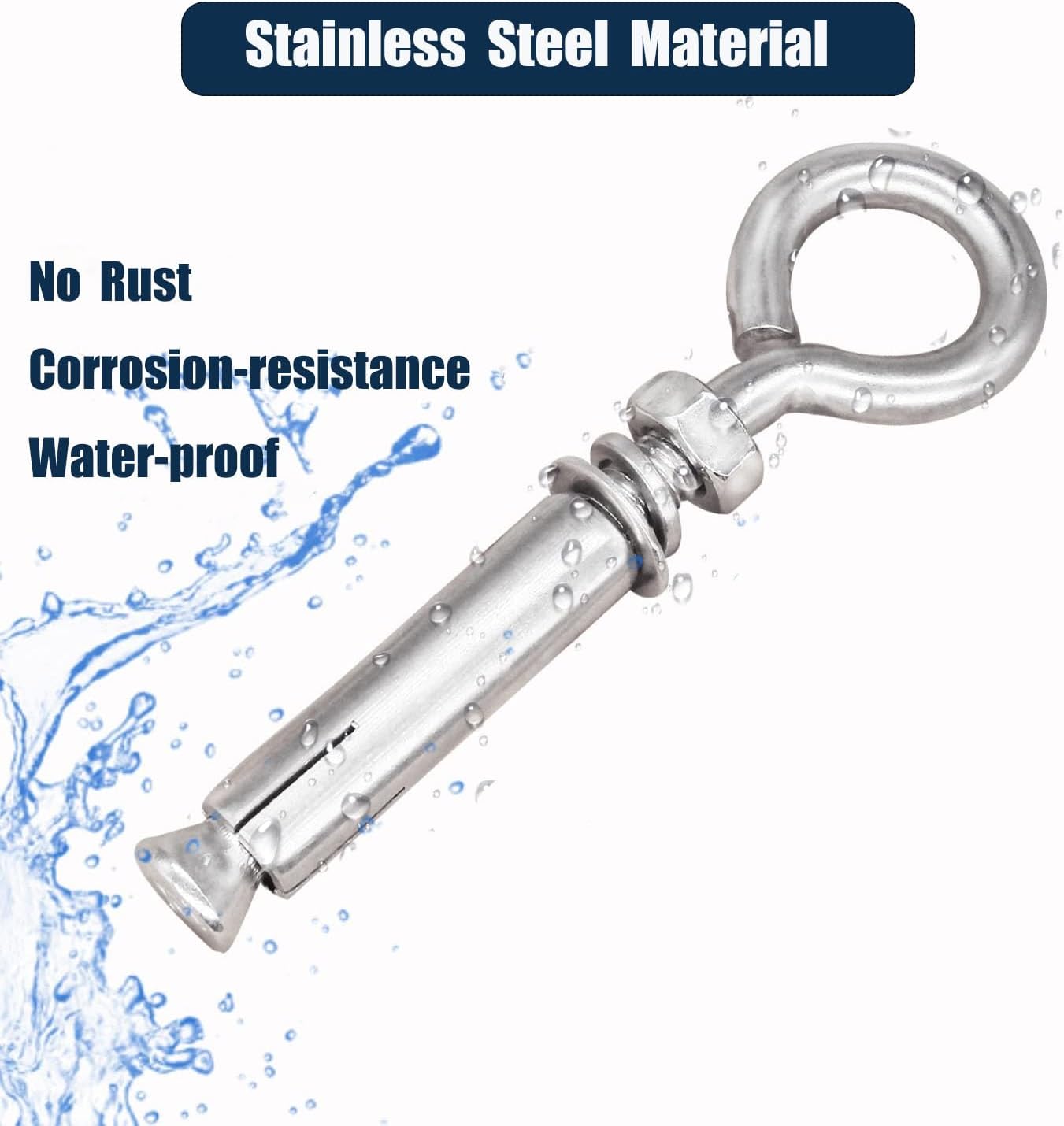 Ojales hombro 5/16x4-3/16 acero inox 304 para hormigón set 10