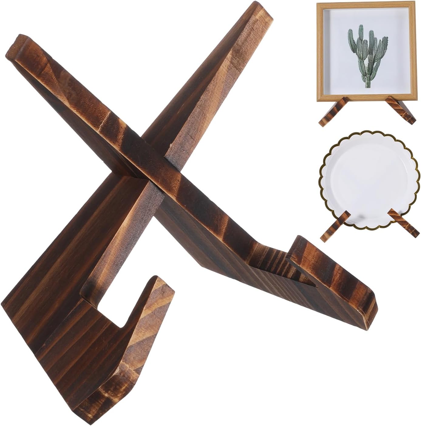 Soporte cuenco madera pino 6.5pulg forma X