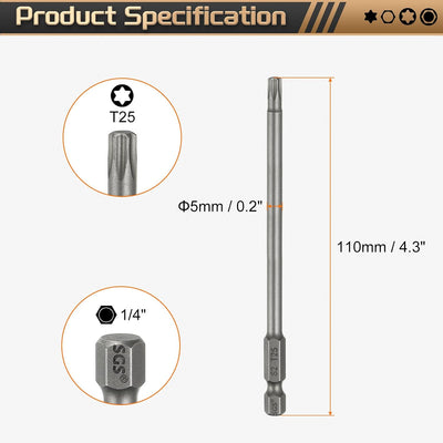 Broca destornillador Torx T25 1/4" magnética
