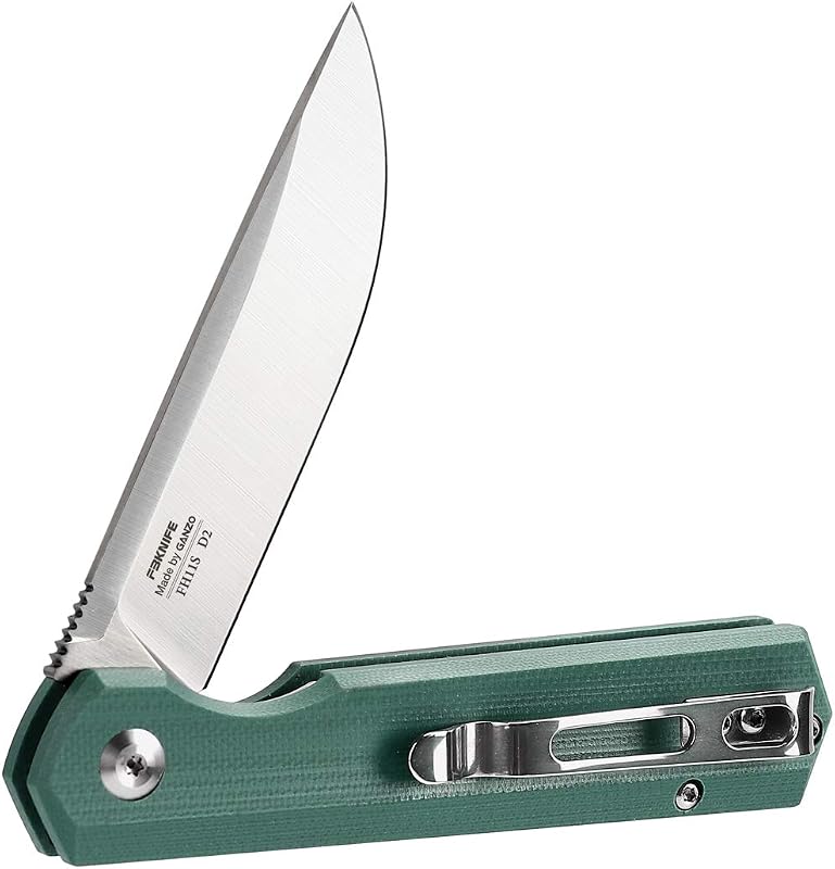 Cuchillo plegable D2 acero G10 antiderrap clip caza camping