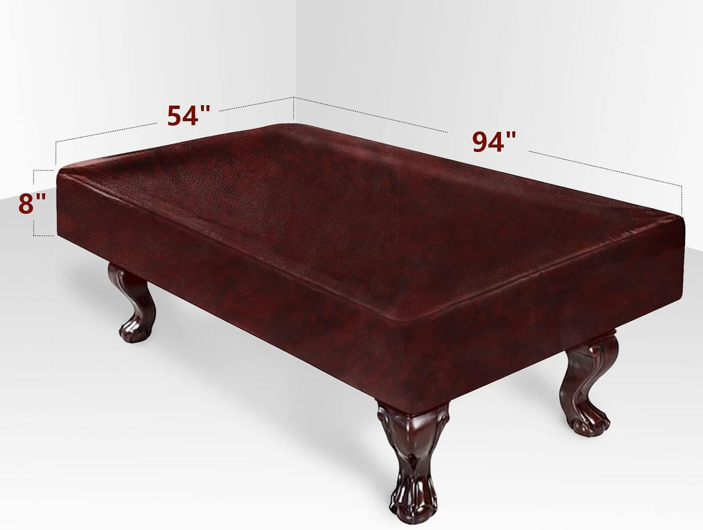 Funda mesa billar exterior cuero resistente 7ft marrón