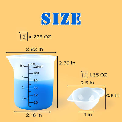 Vasos medidores silicona 4.4oz 1.4oz tazas resina epoxi