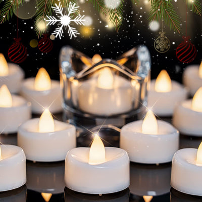 Velas LED realistas a pilas 24uds 200h para decoración