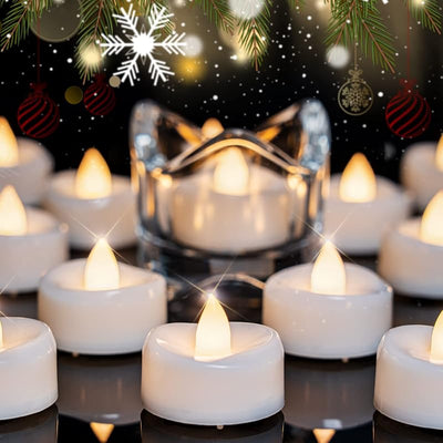 Velas LED realistas a pilas 24uds 200h para decoración