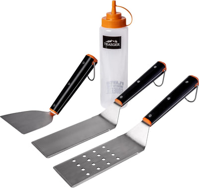 Kit basic parrilla plana con espátulas y raspador