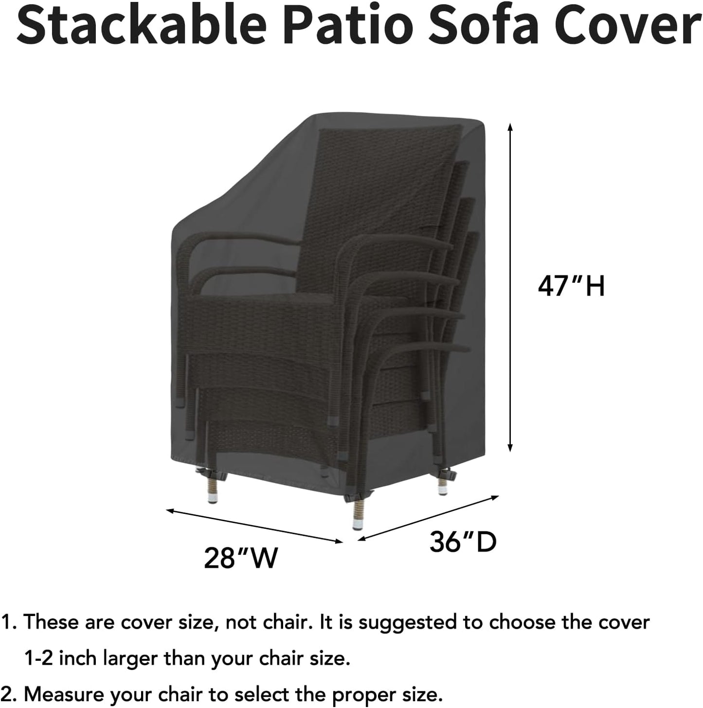 Funda silla patio resistente UV impermeable 28" set 2