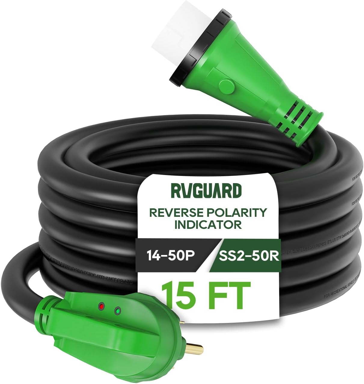 Cable RV 50A 15pies con indicador polaridad inversa STW ETL
