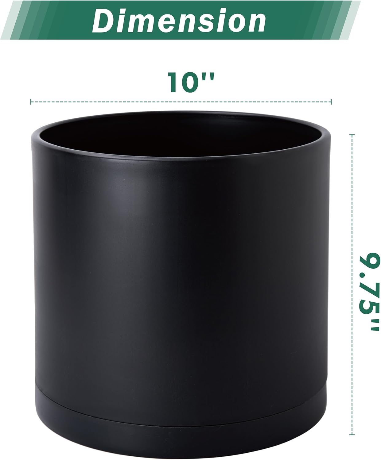 2 Pzas Macetas Plástico Cilíndricas 10pulg Negro