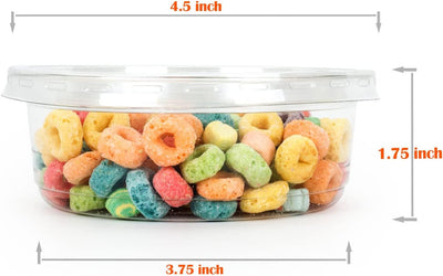 Combo 20 Contenedores PET 8oz Tapa Plana Ultra Transparente