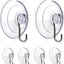 Ganchos ventosa 2.5" para vidrio baño cocina 6pzas