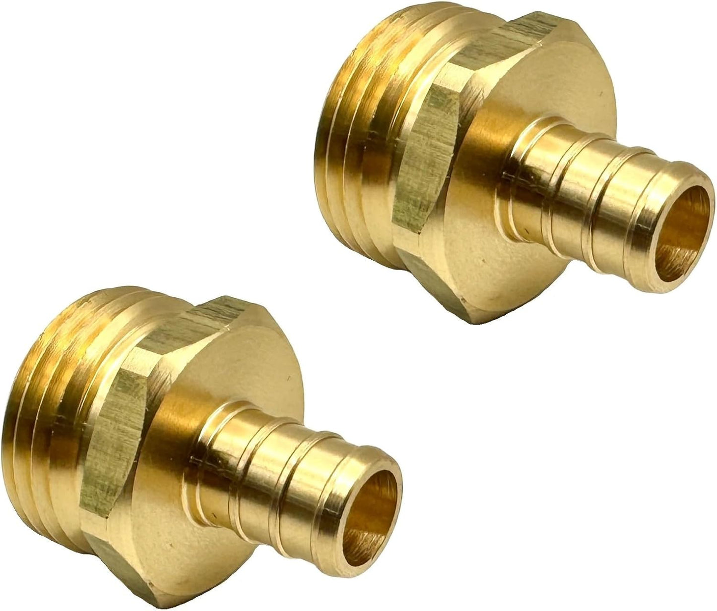 2 Adaptadores Manguera Jardín Latón PEX 1/2pulg GHT 3/4pulg