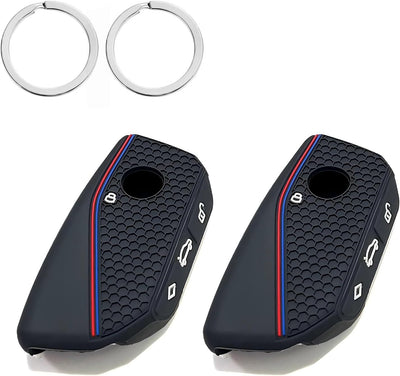 2 Fundas Silicona Llavero BMW Comp X5 X6 X7 2023-24 Rojo Azul