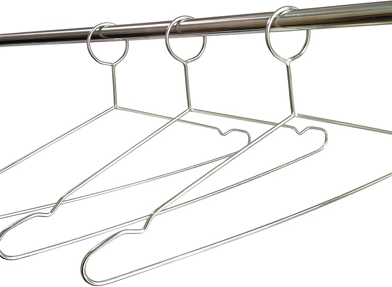 20 Perchas Acero Inox Antirrobo Bucle Cerrado 16.5pulg