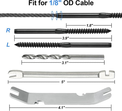 Kit 100 s acero inox T316 negro para barandillas 1/8pulg