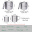 Set tazas titanio tapa mango plegable campamento ligera