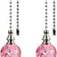 2 Bolas Cristal Ventilador Luz Cadena Rosa